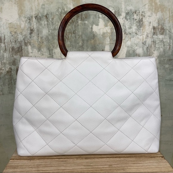 Chanel Woden CC Caviar White Bag - Picture 2 of 16
